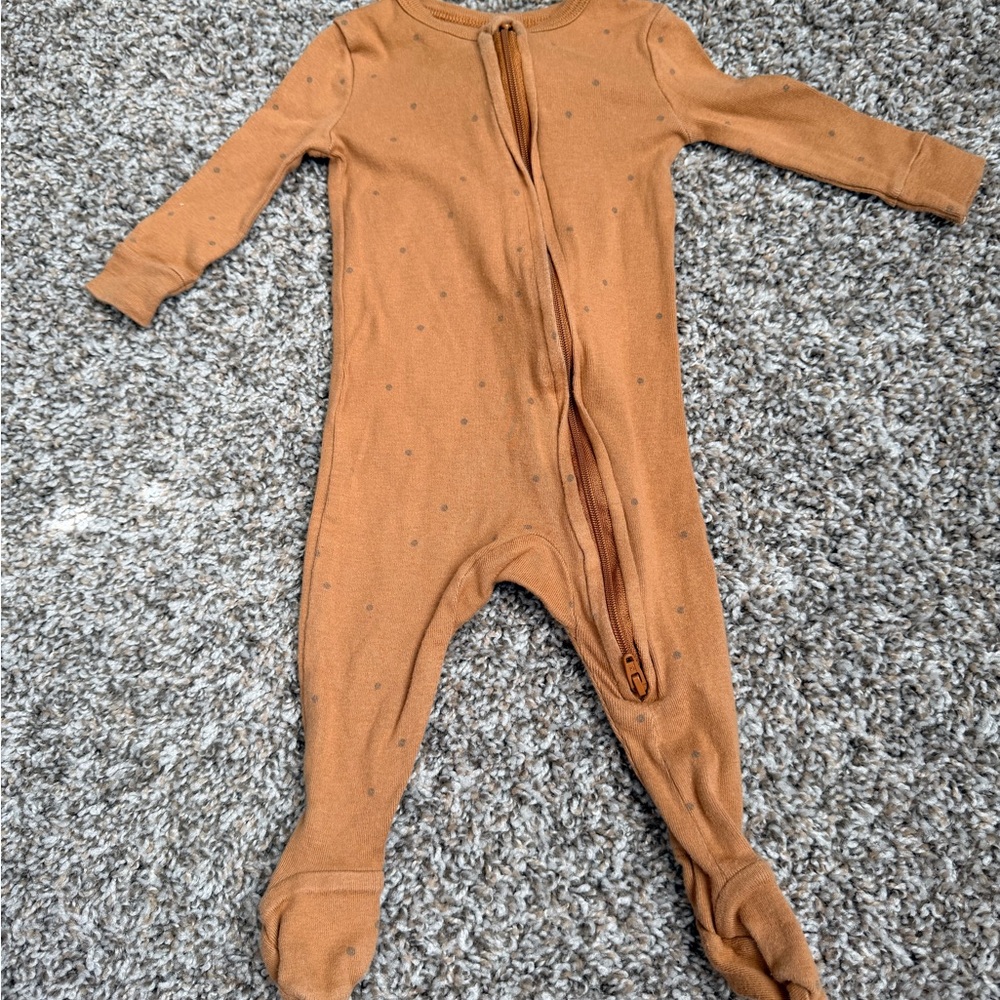 Warm Brown Kids Footie Pajamas